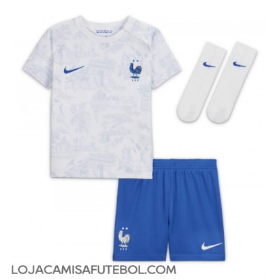 Camisa de Futebol França Theo Hernandez #22 Equipamento Secundário Infantil Mundo 2022 Manga Curta (+ Calças curtas)
